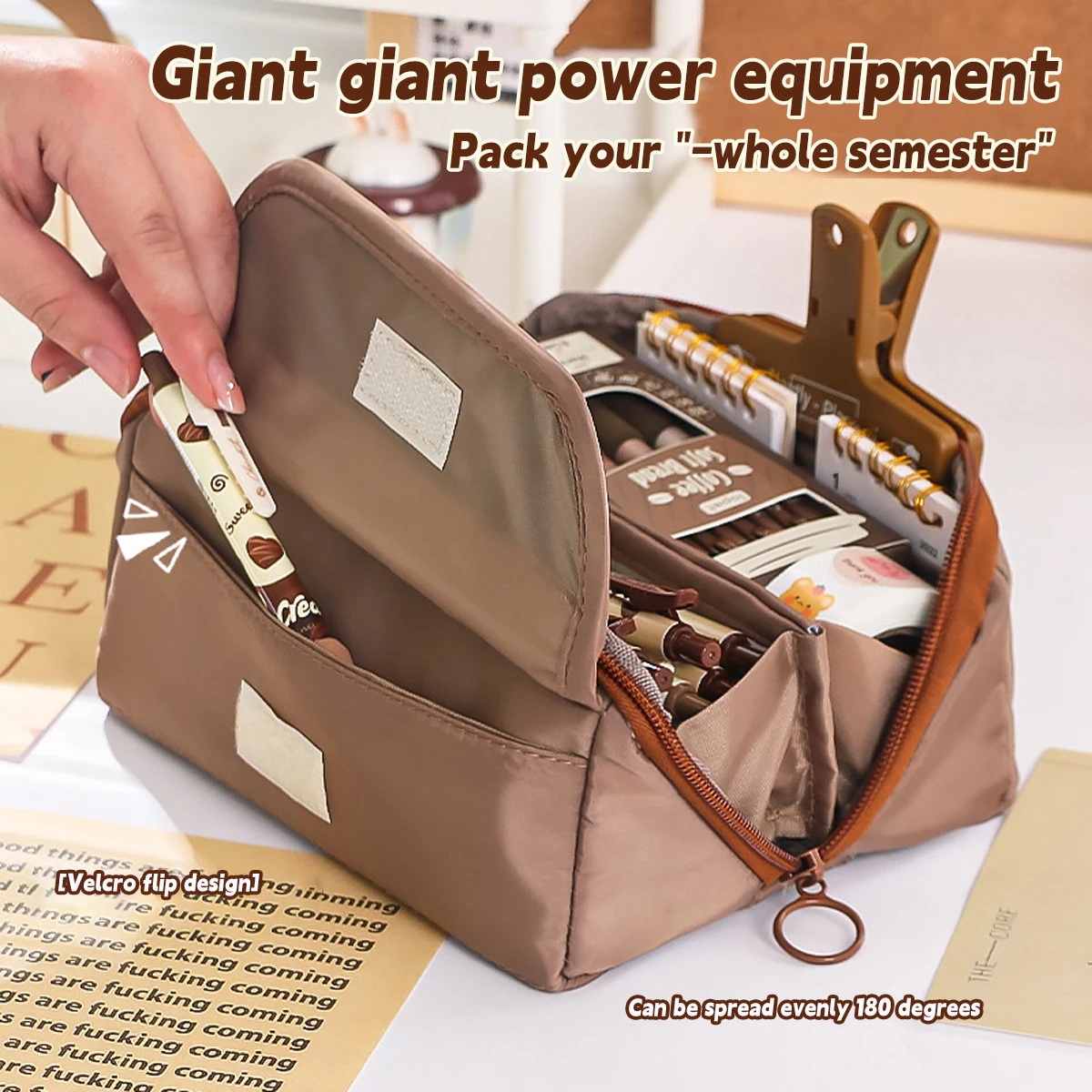 Bolsa de lápices con prisma de corazón femenino, caja de papelería para estudiantes femeninas de gran capacidad, bolsa de papelería de aspecto alto, caja de lápices multifuncional - imagen 3