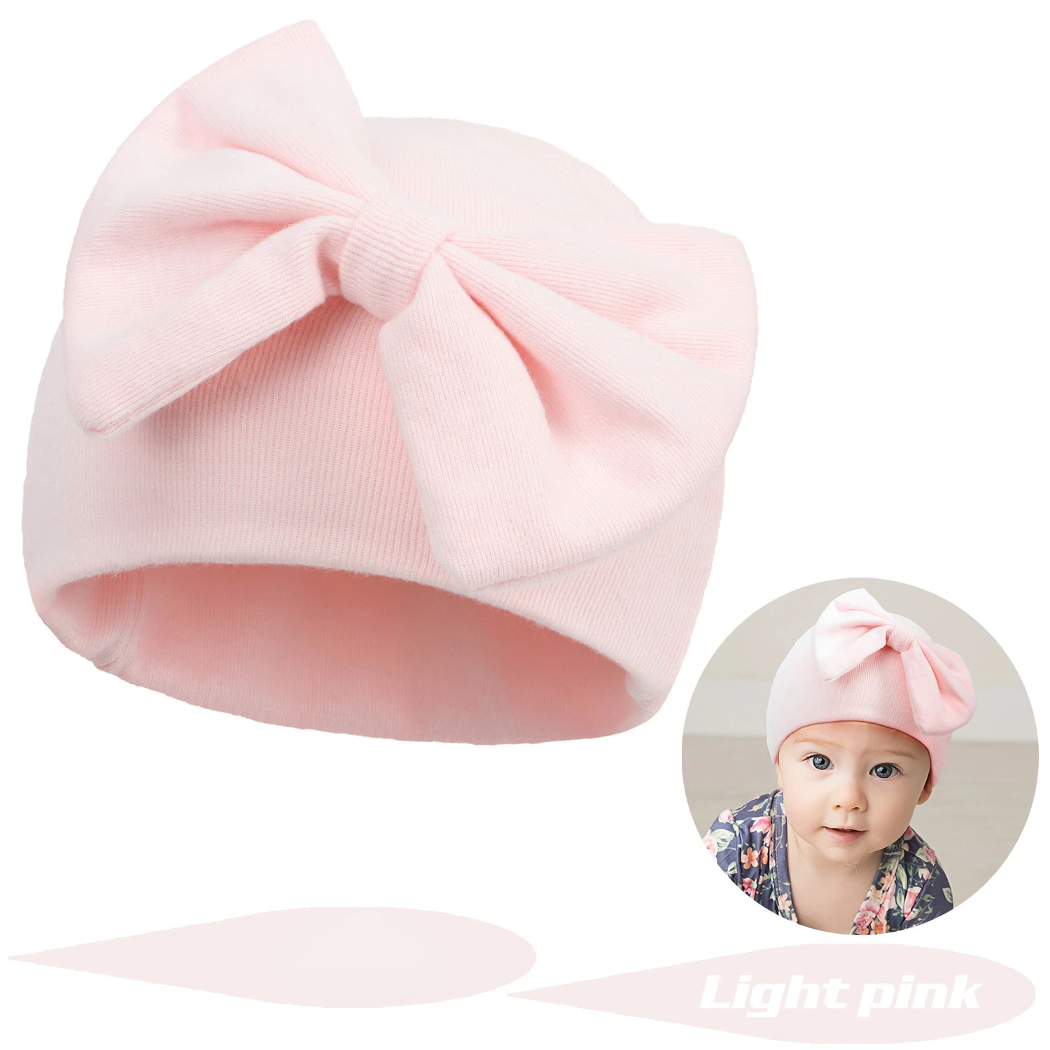 Gorro para bebé recién nacido, diadema con lazo, turbante cálido y bonito para niñas, accesorios de fotografía, accesorios para bebés, gorro para niños - imagen 5