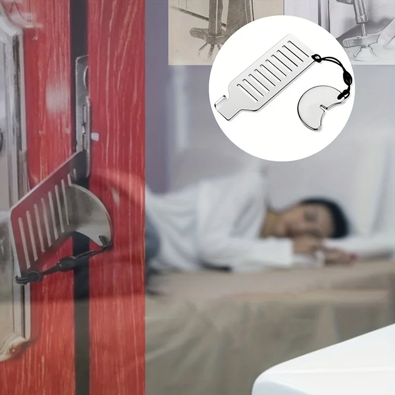 Cerradura de puerta de Hotel portátil, cerradura de viaje a prueba de niños, cerradura antirrobo para seguridad del hogar, Hardware de puerta - imagen 5