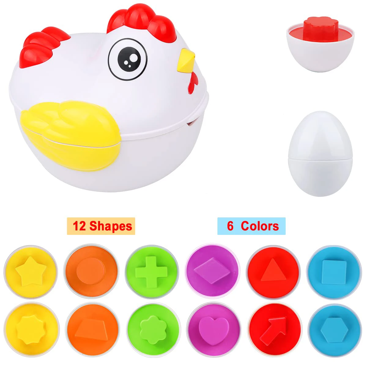 Huevos sensoriales Montessori – Clasificador de formas para bebés - imagen 5
