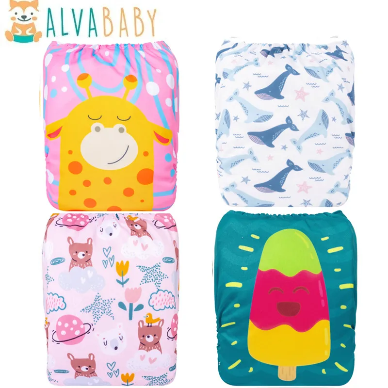 U Pick ALVABABY Pañales de tela Pañales de tela de gamuza para bebé Pañal de tela de moda interior para bebé de 3 a 15 kg con inserción de 1 pieza