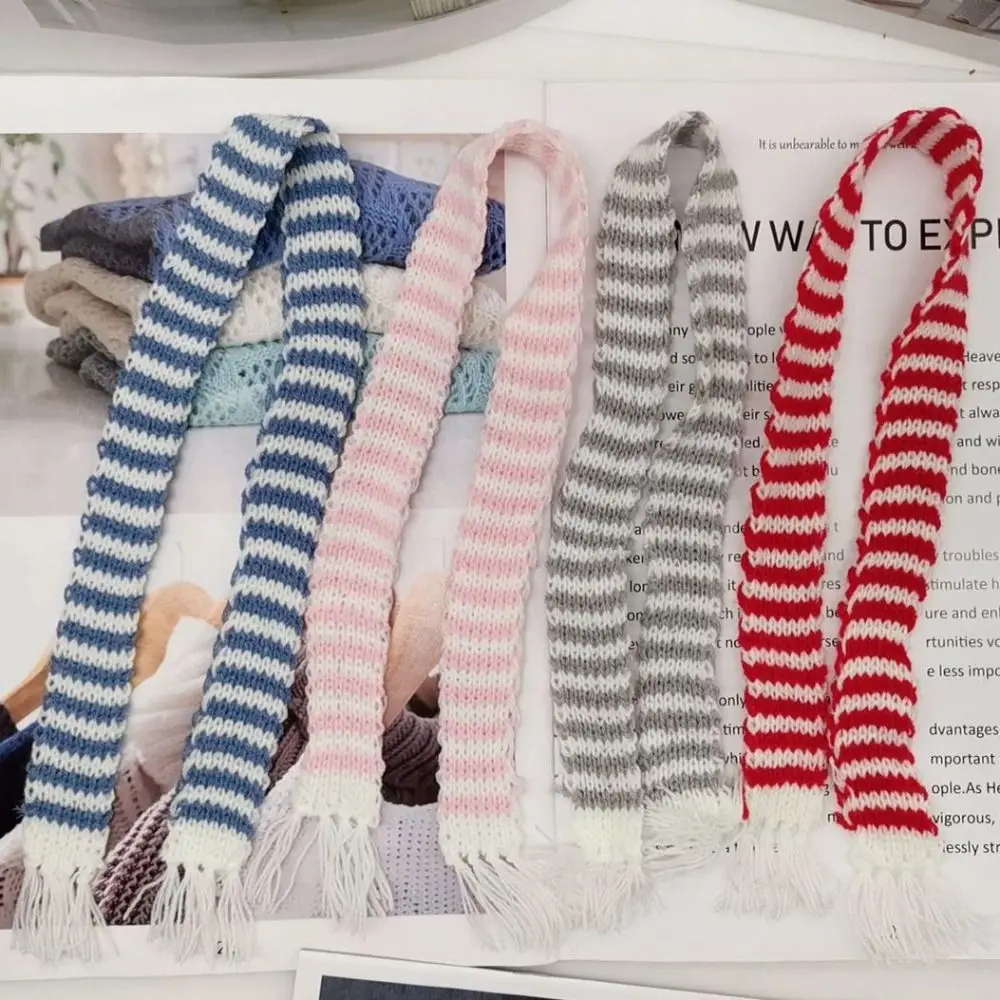 Bufanda tejida para muñeca multicolor, bufandas bonitas hechas a mano en miniatura para invierno, ropa informal, accesorios para muñecas de algodón de 15 ~ 20cm - imagen 4