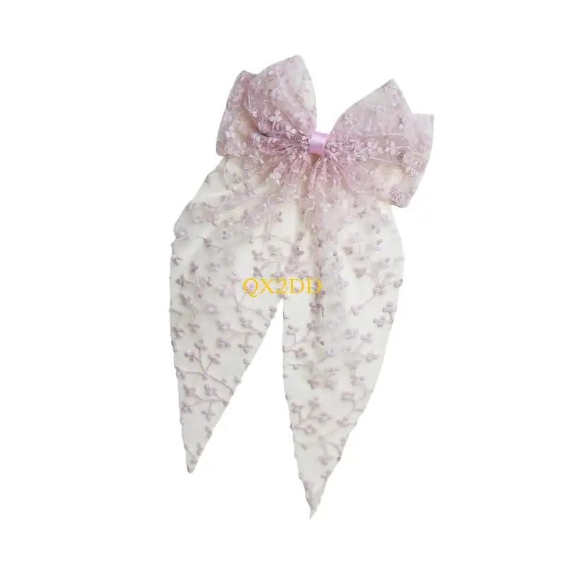 QX2D Horquilla con forma lazos suaves para recién nacidos, malla suave, diseños delicados, regalo pinza para - imagen 3