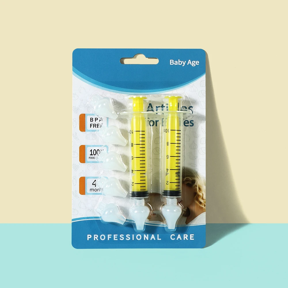 Juego de jeringa Nasal para bebé de 10ML con 5 cabezales de silicona, aspirador Nasal para bebé, jeringa Qucik, limpiador de nariz, herramientas de enjuague para niños pequeños - imagen 5
