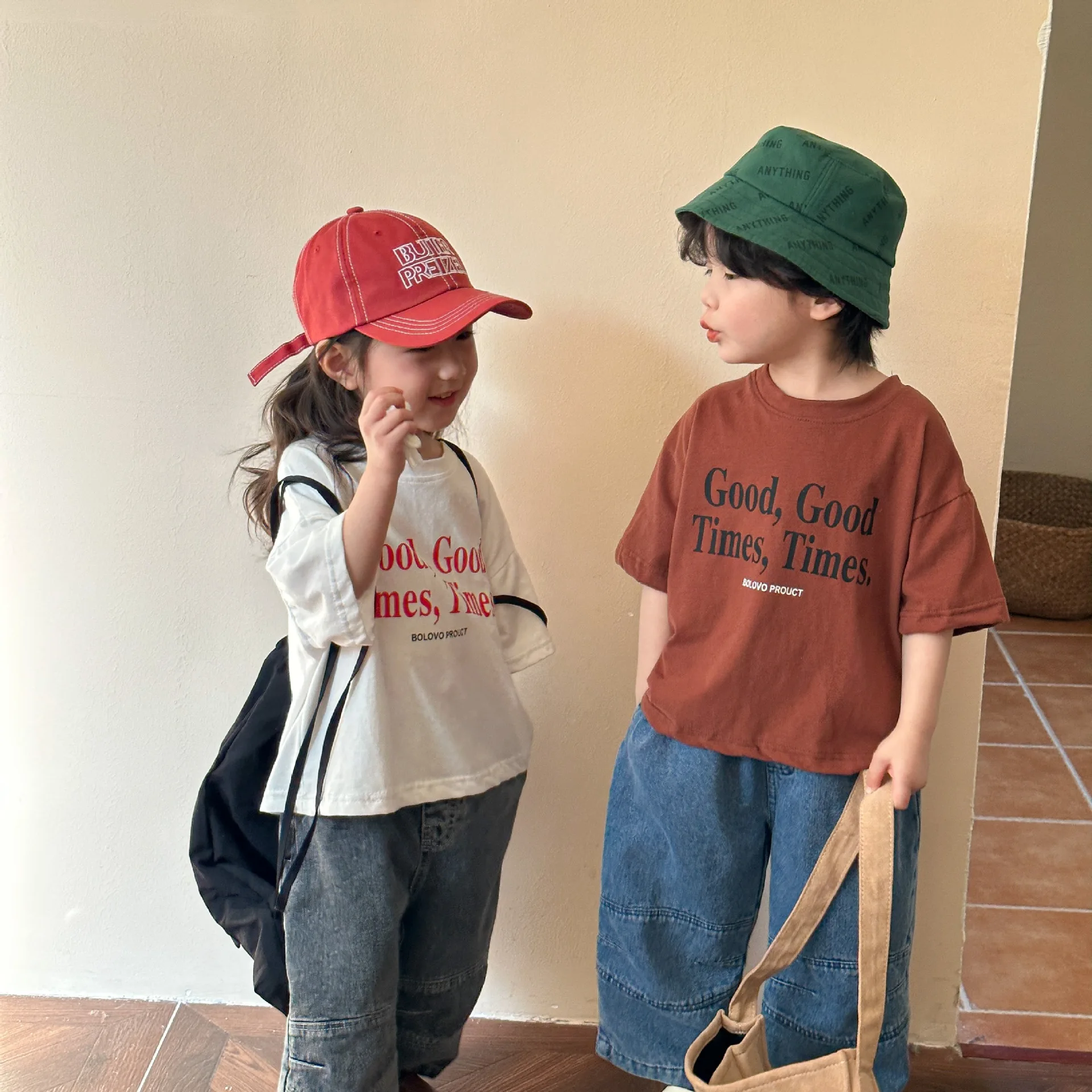 Camiseta infantil de algodón con letras – Manga corta - imagen 4