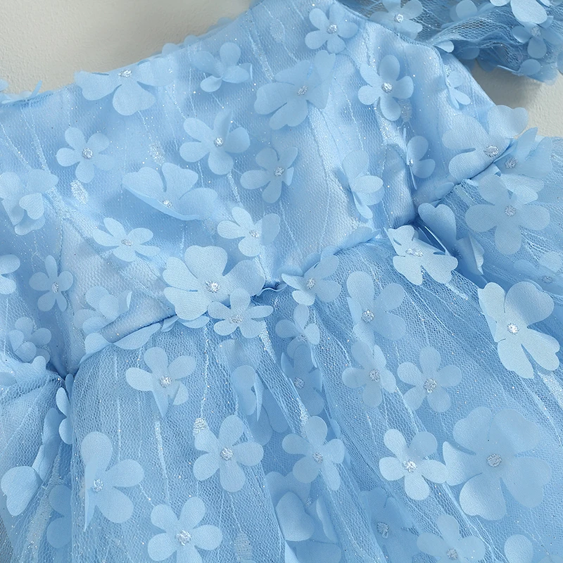 Vestido mameluco niña con flores y diadema – conjunto verano - imagen 3