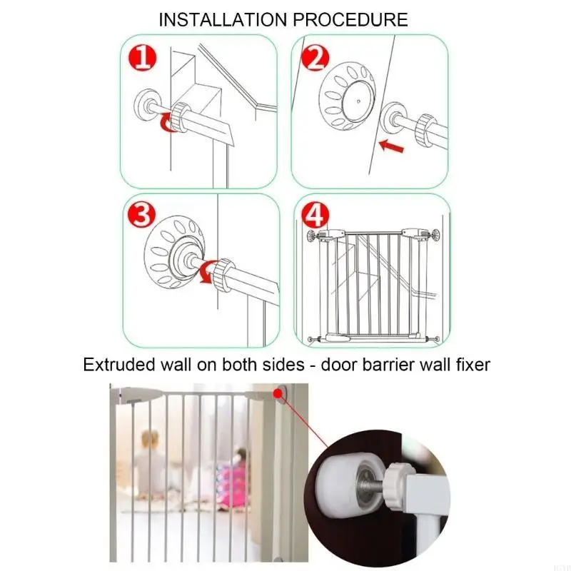 D7YD 4 Uds. Protector pared para puerta seguridad para niños, almohadilla protectora para pared, protector cerca, con y - imagen 2