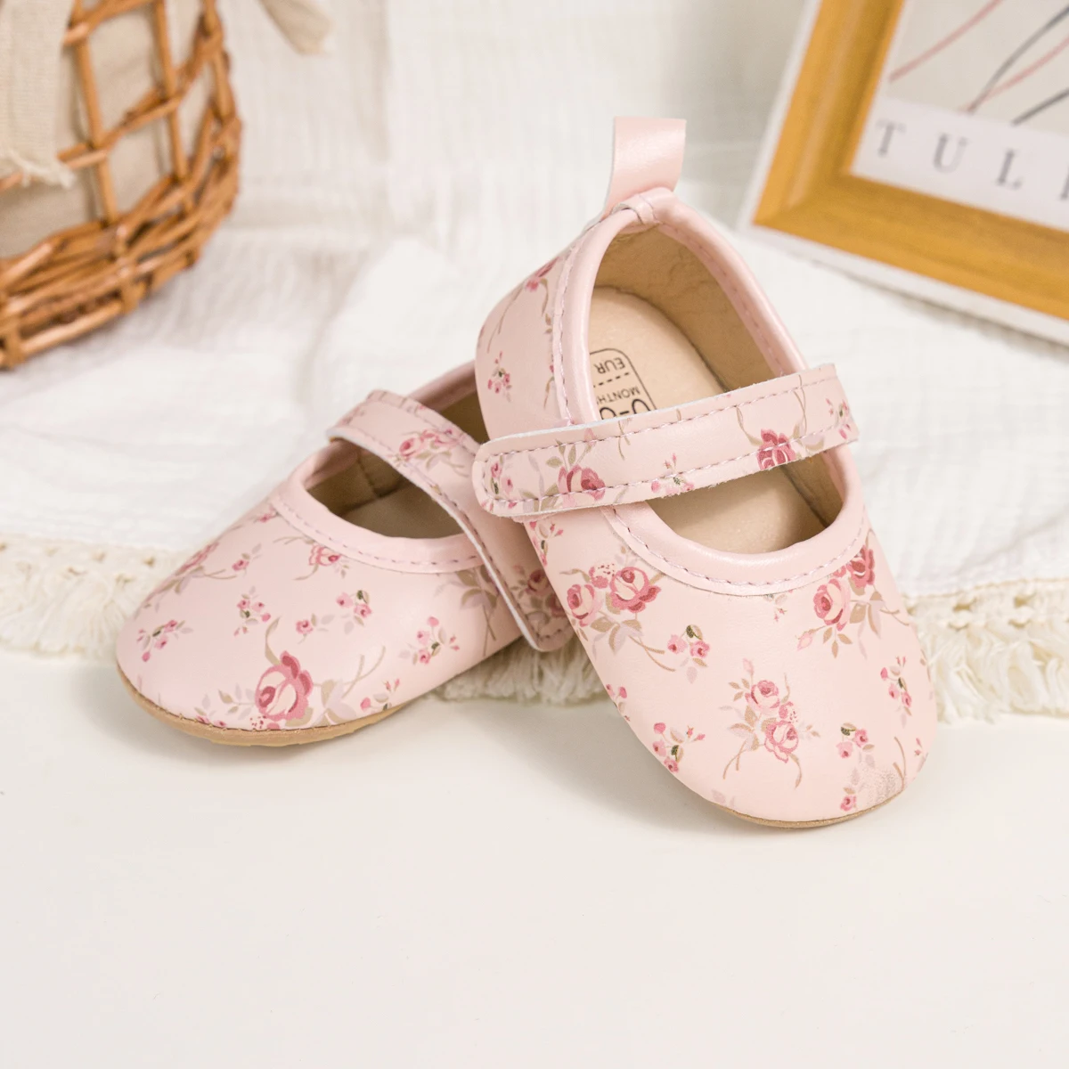 KIDSUN-zapatos de piel sintética con lazo para bebé, calzado cómodo con suelas de goma antideslizantes, para recién nacido - imagen 3