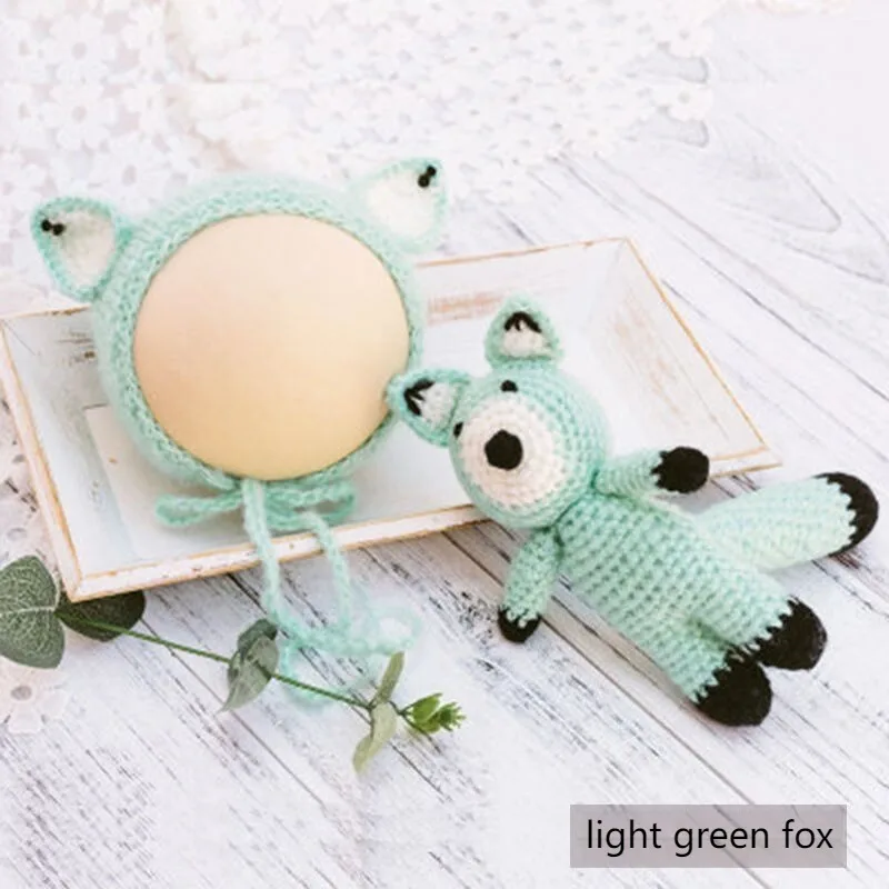 Gorro de ganchillo de zorro y peluche a juego para bebé - imagen 5