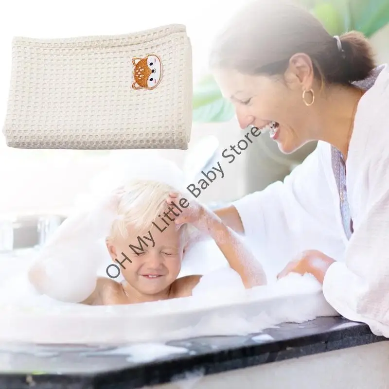 M76C Toalla baño para bebé, manta para dormir algodón, mantas transpirables para recién nacidos, colcha fina estampada, - imagen 3