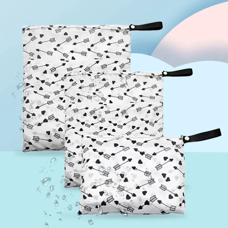 Bolsa impermeable para almacenamiento de pañales de bebé, bolso impermeable portátil con doble cremallera, húmedo y seco, 1 piezas - imagen 4