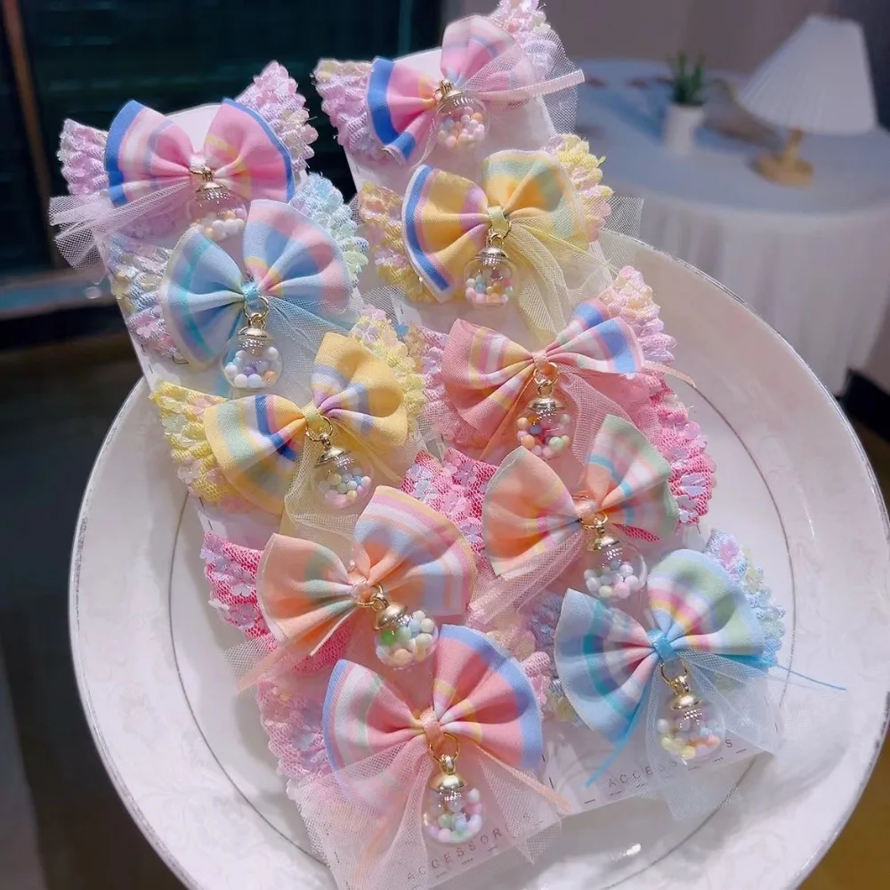 10 Uds. Pinza para el pelo de mariposa de princesa con lazo para mujer y niña, horquillas con lazo, tocado bonito, accesorios para el cabello a la moda