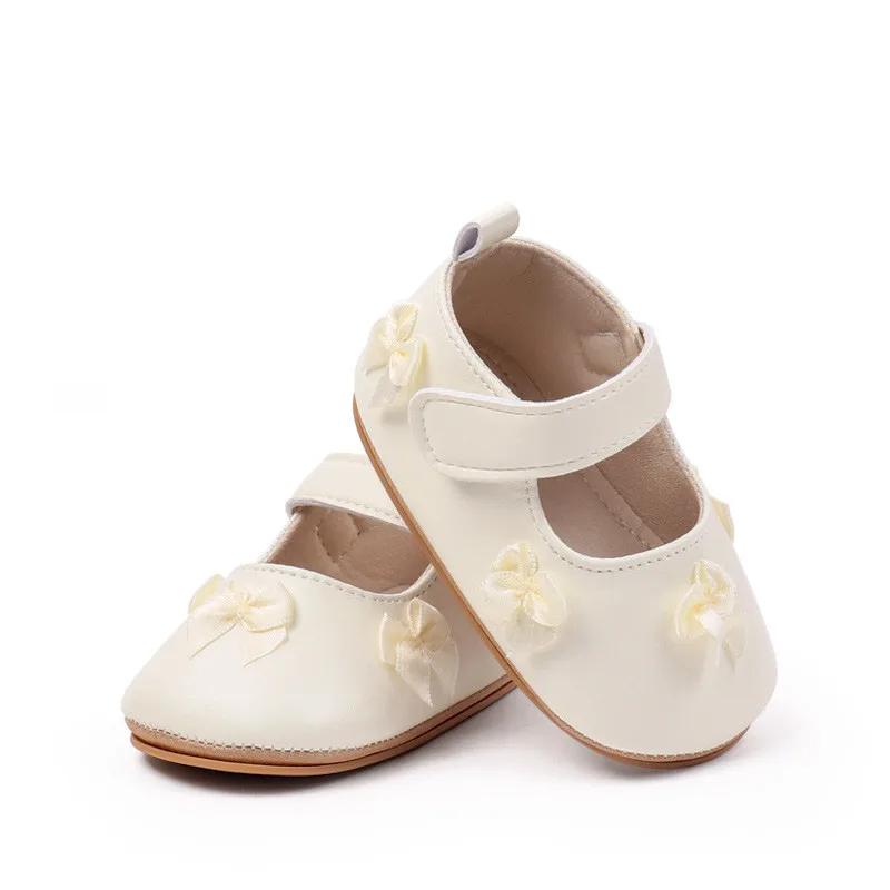 Zapatos de bebé princesa para niña con suela antideslizante y lazo
