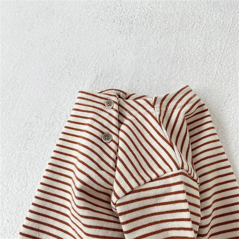 Lawadka-camisetas de algodón para bebés, ropa de manga larga a rayas para niños y niñas, Tops informales de primavera para niños pequeños, camiseta de 3 a 36M - imagen 5