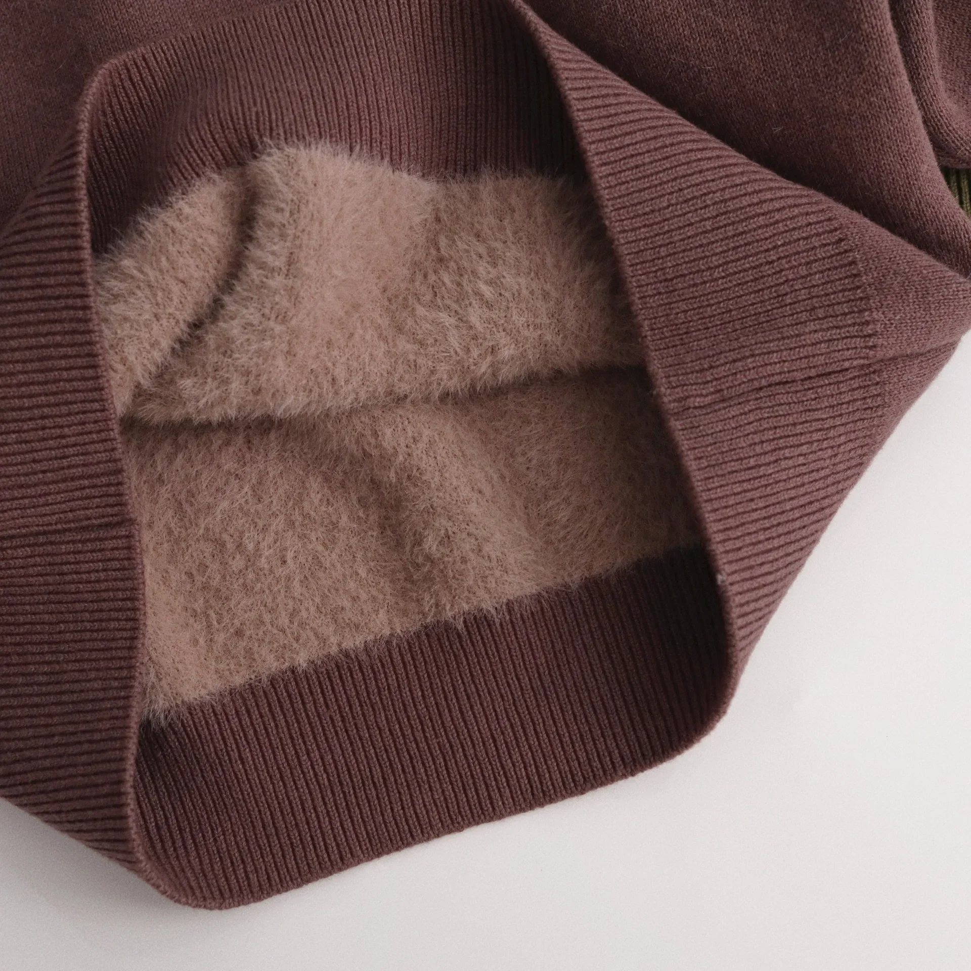 Suéter básico de invierno de cuello alto para niños, Jersey de punto coreano de Color sólido, forro de piel, prendas de punto para niños, suéter básico para niños - imagen 4