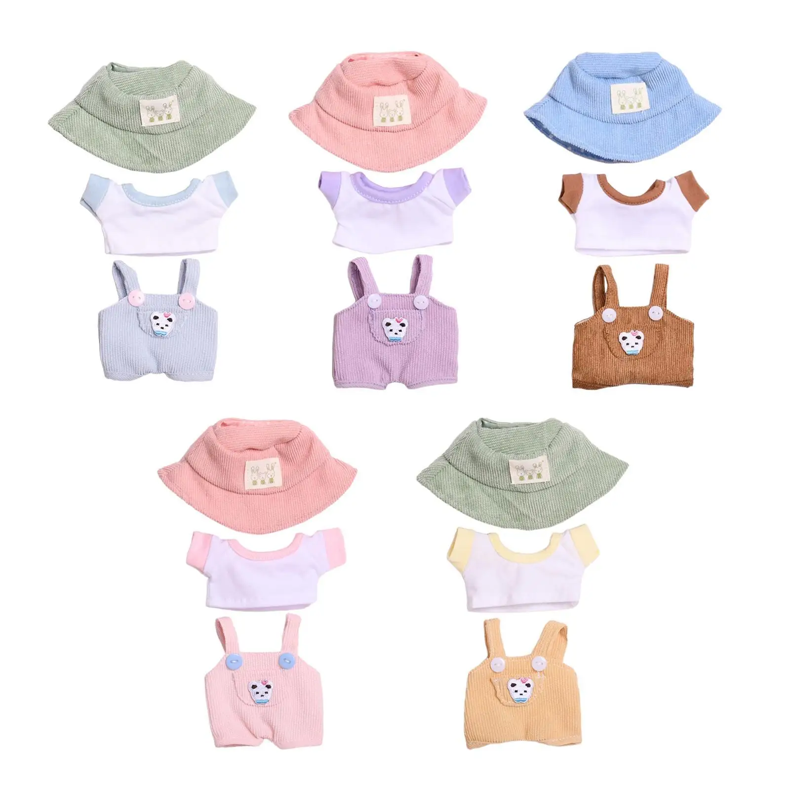Doll Clothes for 15cm Plush Doll Doll Suit DIY Photo Props Plush Doll Accessories Stylish Dress up Soft Cartoon Doll Clothing