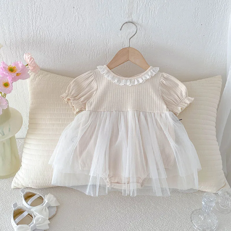 MILANCEL nuevo Body de verano para bebé, mono de encaje con tiras dulces para niñas de 0 a 3T, vestido de princesa transpirable para niños pequeños - imagen 4