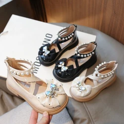 Sandalias de princesa para niños con lazo antideslizantes y cómodas