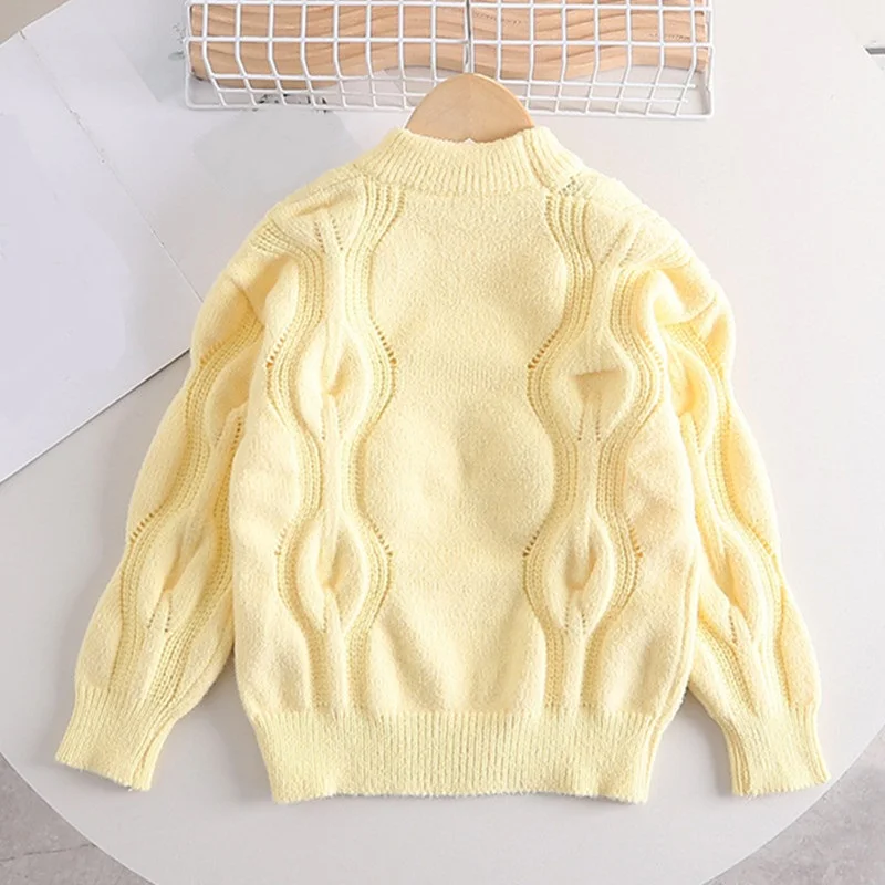 Jersey de punto de manga larga para niña suelto casual - imagen 3
