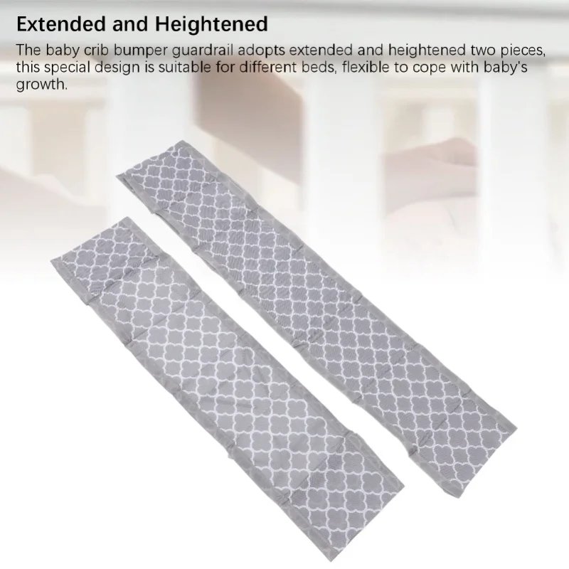 Parachoques para cama de bebé de malla transpirable, forro de cuna de malla suave, Protector de cuna anticaída para bebé, color gris ciruela, 2 uds. - imagen 5