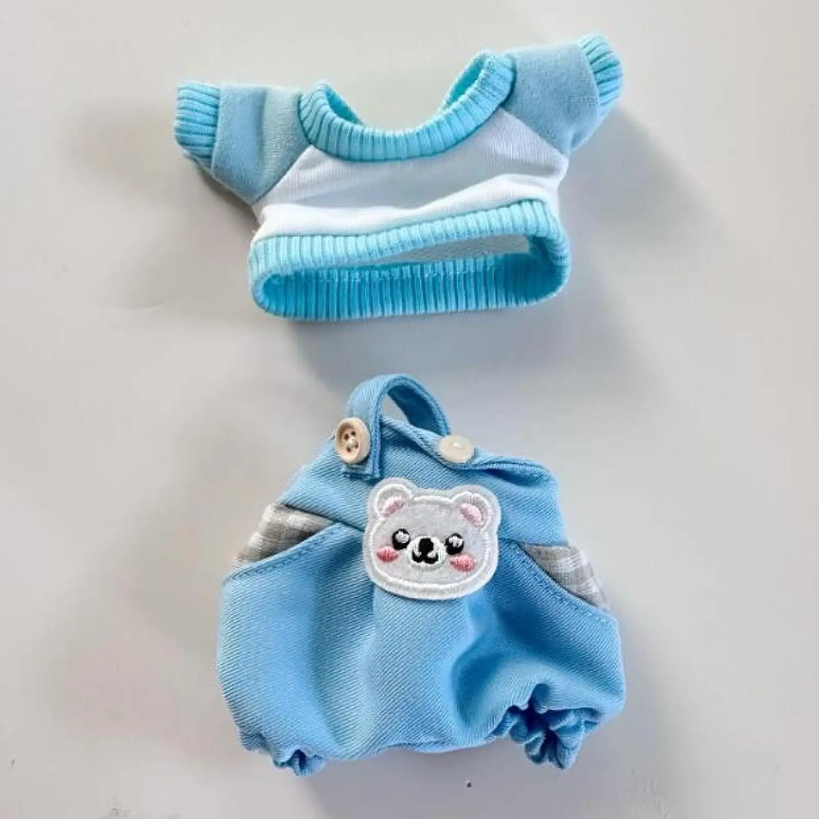 Plush Doll Outfit Cute Bear DIY Accessories Hands on for Kids Birthday Gift Coordination Imagination Costumes for Plush Dolls