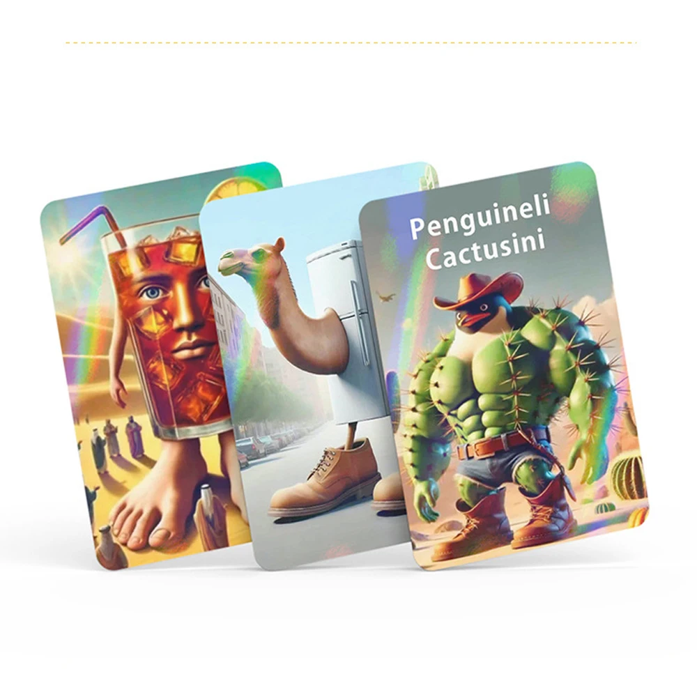 30 Uds. Tarjetas italianas de Brainrot, tarjetas divertidas de álbum de Brainrot, Tralalero Tralala, bailarina, capuchino, regalos de colección de tarjetas Flash - imagen 4