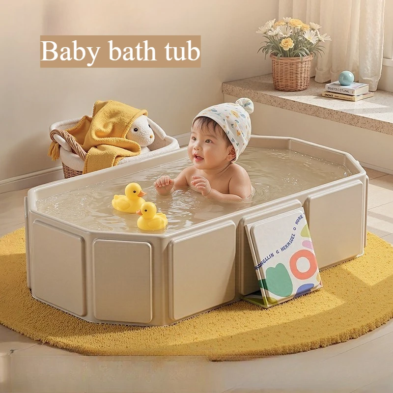 Bañera infantil plegable: baño grande de PVC para recién nacidos, lavabo portátil con base antideslizante para uso interior/exterior