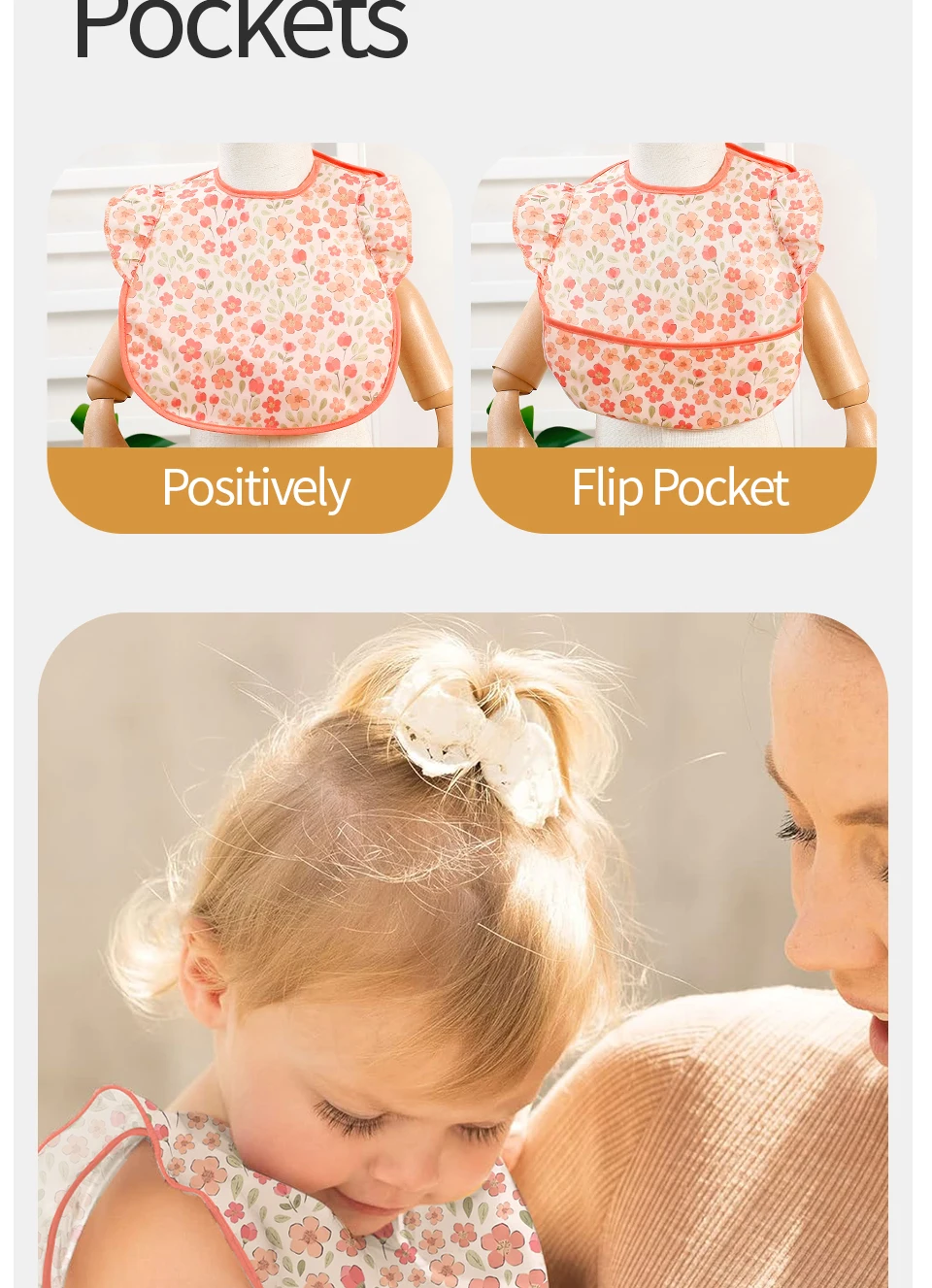 Babero con diseño a la moda para bebé