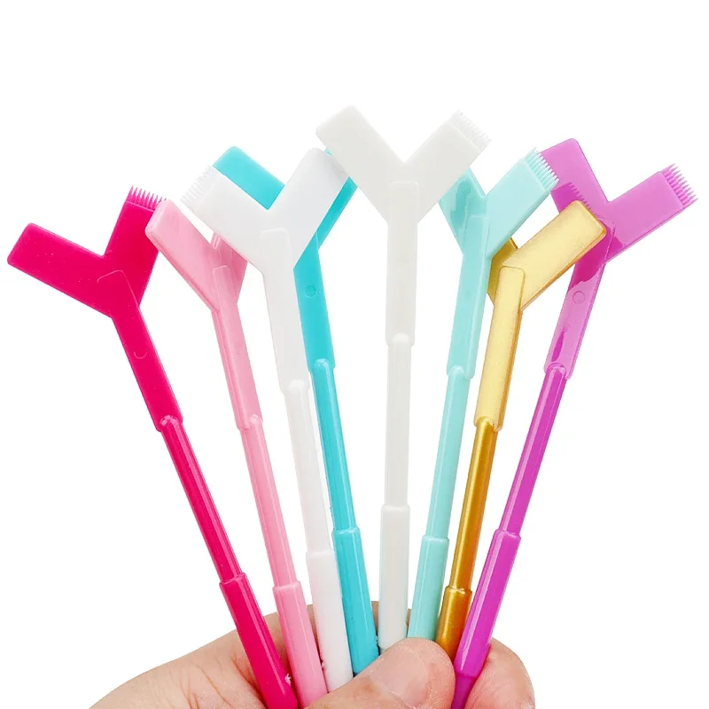 Permanente, 10 Uds., herramienta de plástico reutilizable para extensión de pestañas, peine en forma de Y, aplicador rizador de elevación de pestañas, cepillos de maquillaje - imagen 5