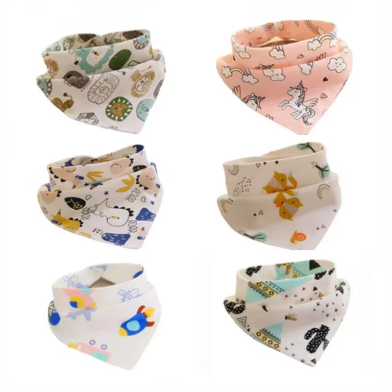 Baberos triangulares de algodón para bebé, Bandana niño y niña, pañuelo tela eructar, cuello comida, accesorios alimentación, toalla Saliva, novedad - imagen 4