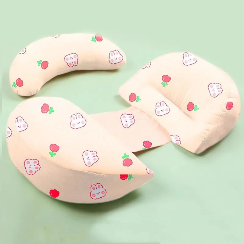 Almohada de soporte de cintura en forma de U ajustable para mujeres embarazadas, patrón de dibujos animados, almohada de embarazo para dormir de lado, cojín especial de maternidad - imagen 3
