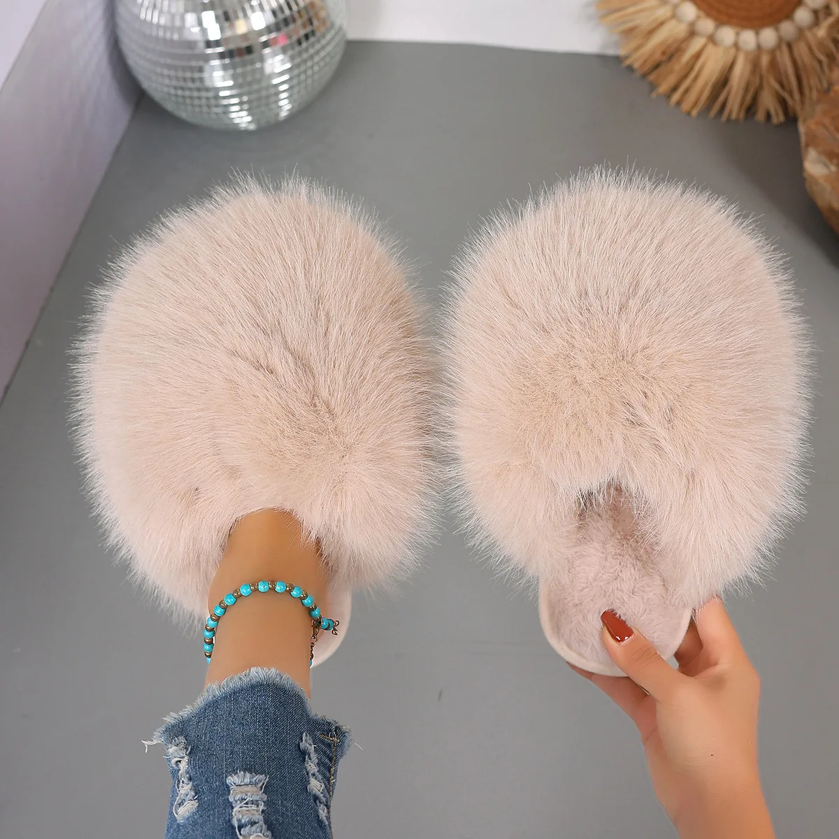 Zapatillas de casa mullidas para niñas con suela antideslizante - imagen 4