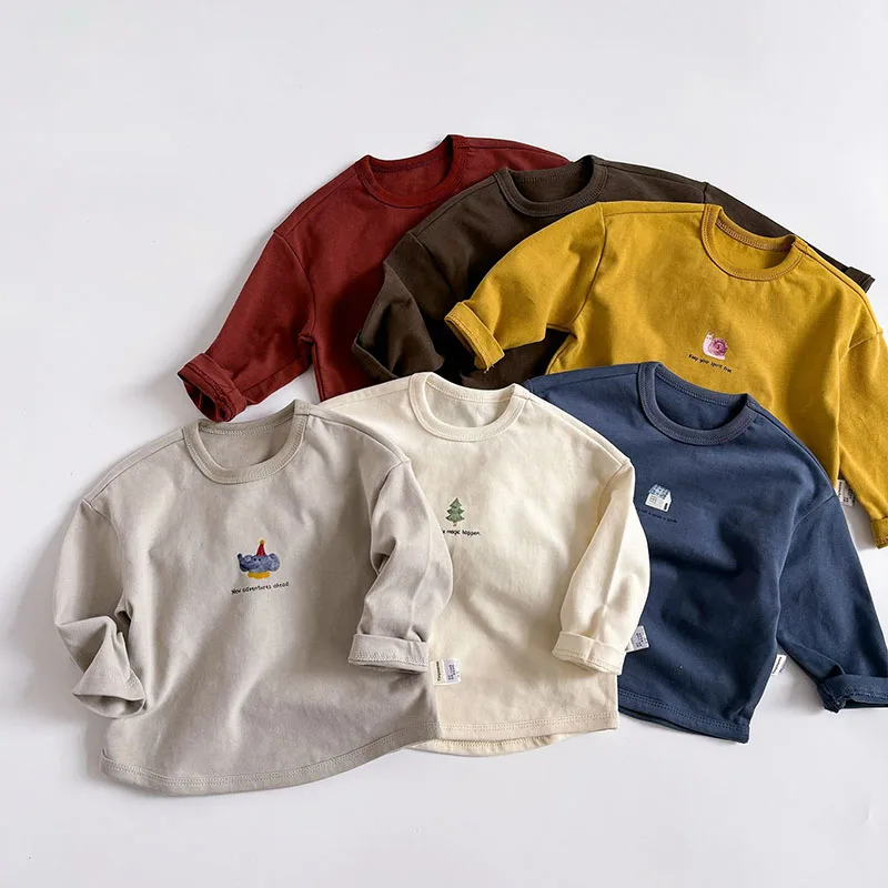 MILANCEL nueva camiseta de estilo fino de primavera para niños 1-5T camisetas interiores de animales de dibujos animados para niños prendas de vestir para niñas Tops