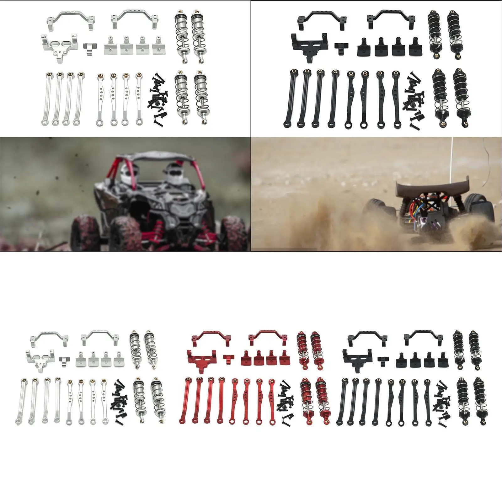 1/16 RC Car Metal Upgrade Kits Accessory Replacements Parts Hobby Tool Front and Rear Shock Brackets for C74-1 JA11 C64 Vehicle
