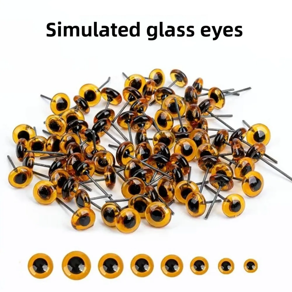 100 Uds. Muñecas creativas de 3-12mm ojos de cristal aguja juguetes de fieltro accesorios ojos de muñeca DIY muñeca de cristal ojo de seguridad muñeco de peluche - imagen 4