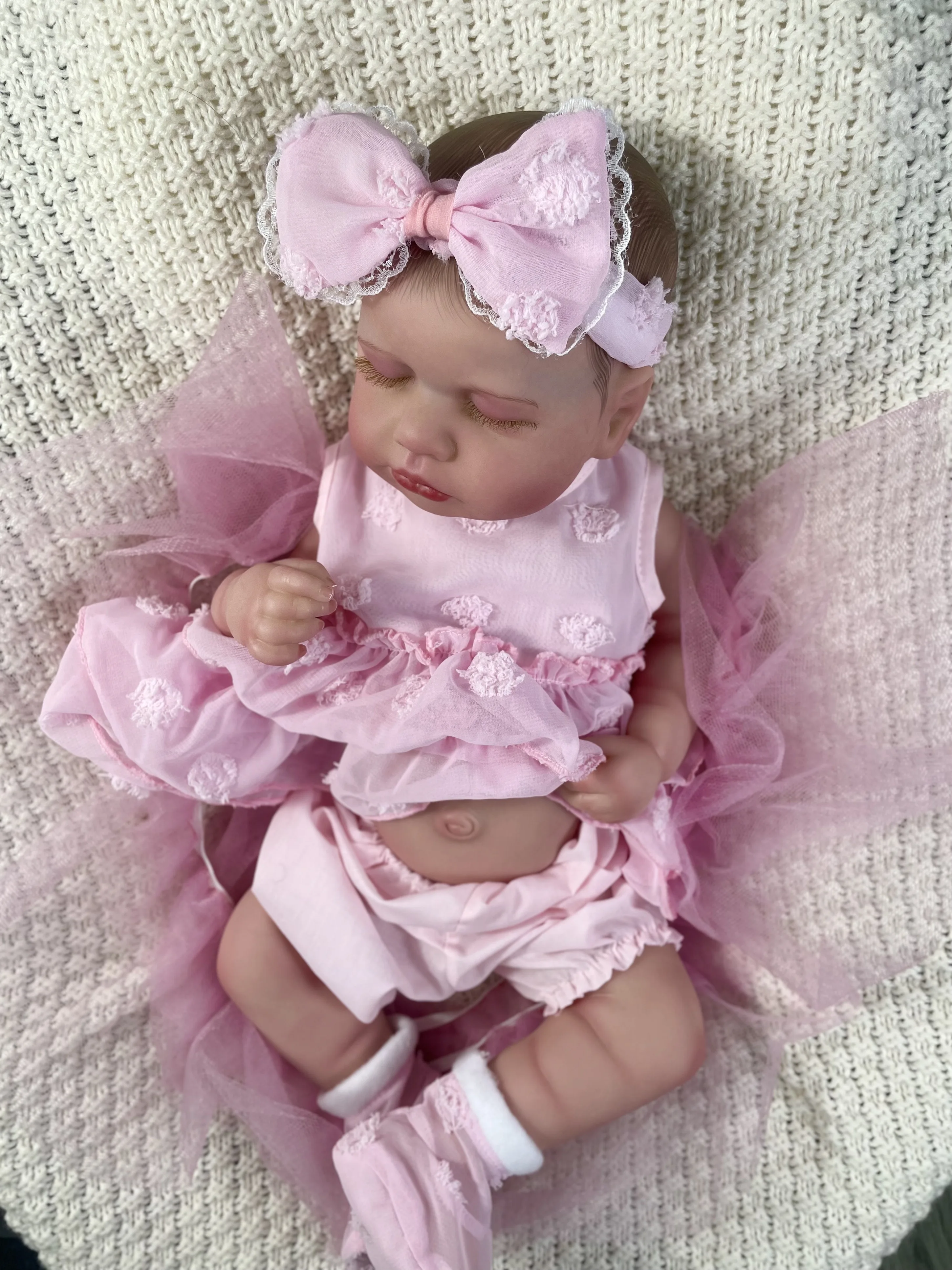 MRB 20 pulgadas de cuerpo completo de vinilo Reborn LouLou Girl lavable Reborn Baby Doll adorables juguetes Reborn cumpleaños regalo de Navidad - imagen 2