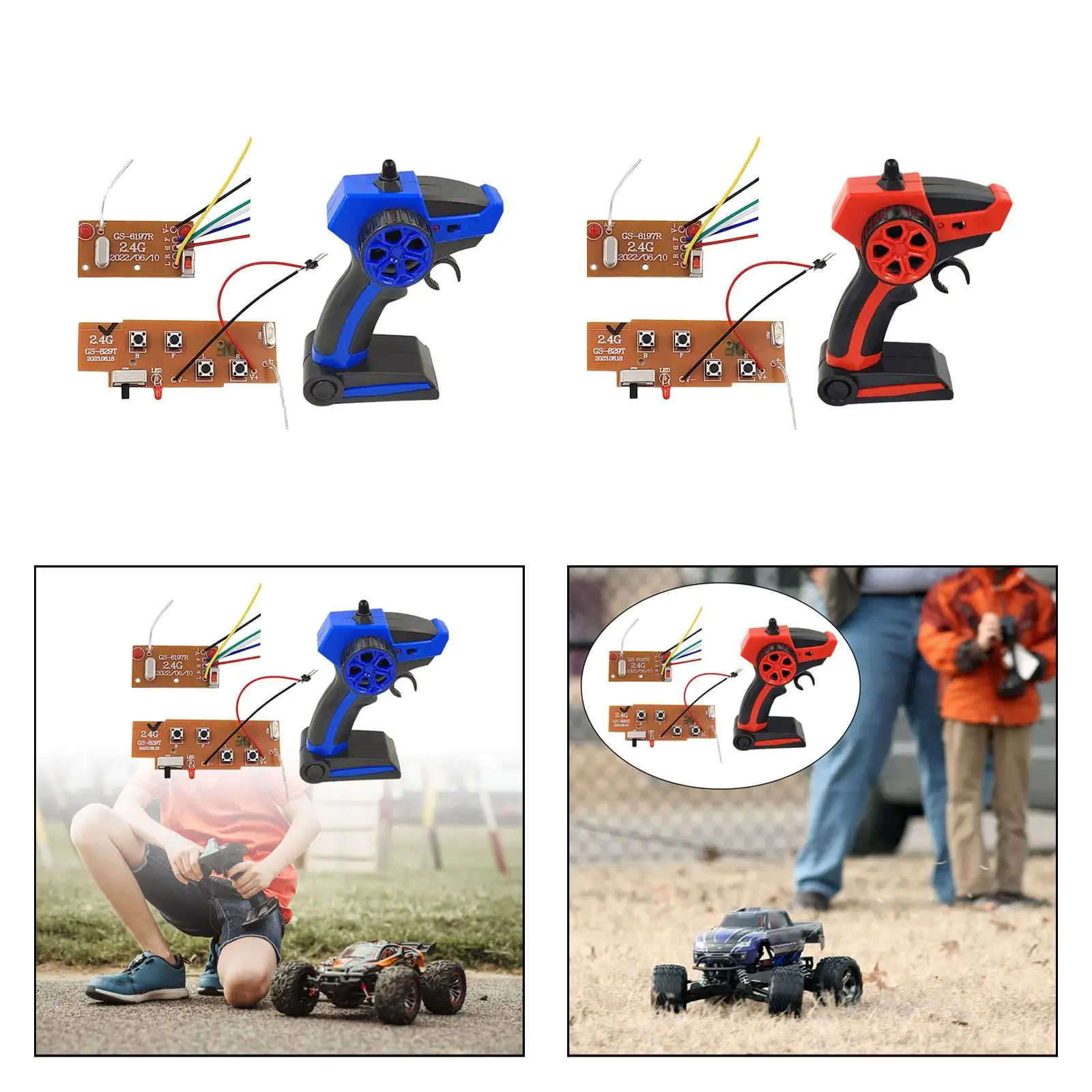 4 Ways Accessories Upgrade Remote Control Module Remote Control Transmitter and Receiver for Vehicles Boats Trucks RC Car Tank