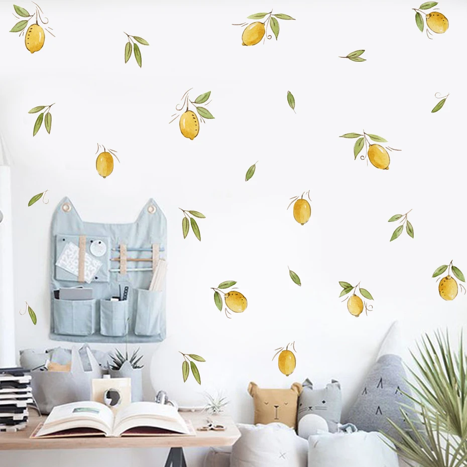 Vinilos hojas de limón – Decoración acuarela habitación infantil - imagen 5