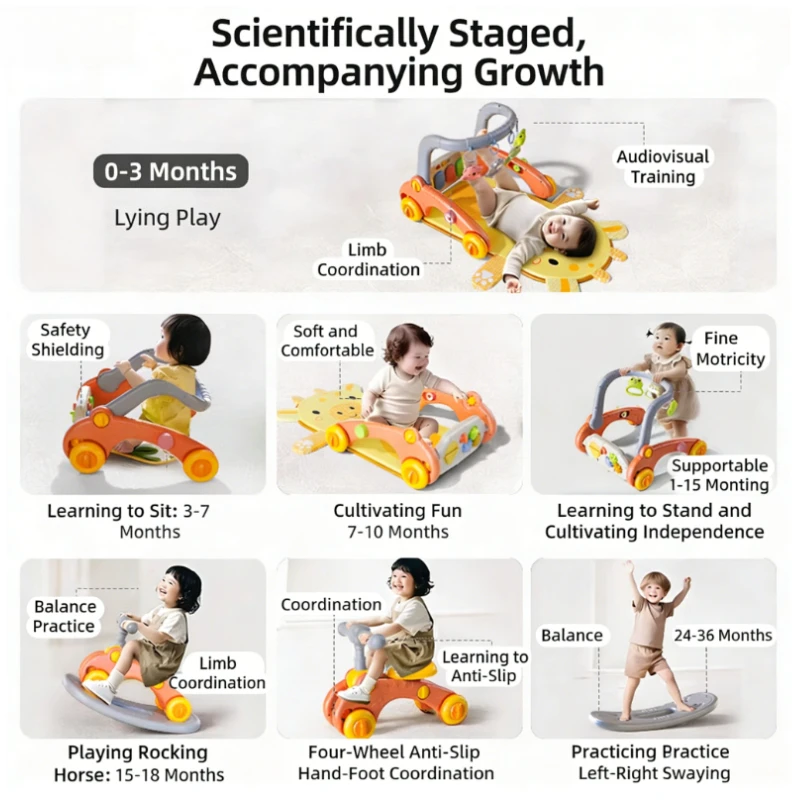 Alfombra de actividades para bebés con piano, andador y juguetes - imagen 2