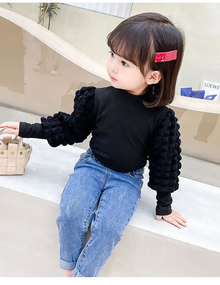 Camiseta de manga abullonada para niña – Primavera y otoño - imagen 2