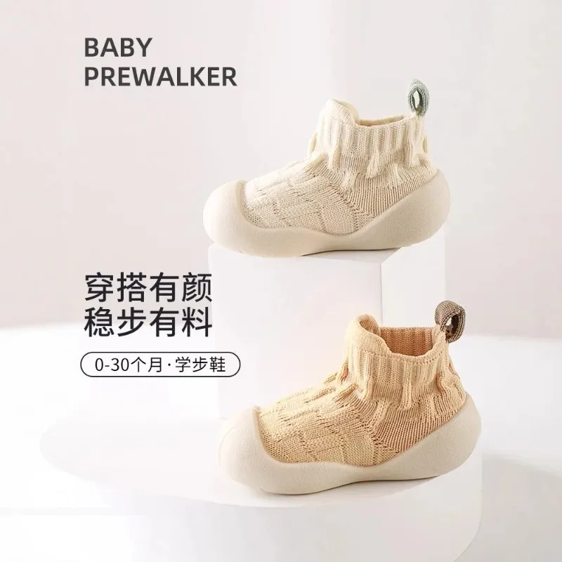 Zapatos para caminar en edad preescolar, novedad de invierno 2021, zapatos para caminar para recién nacidos, calcetines cálidos cómodos y versátiles para bebés descalzos - imagen 2