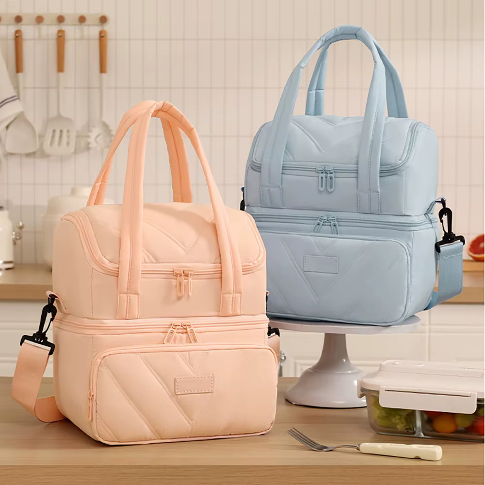 Bolsa de pañales aislante acolchada doble pastel portátil