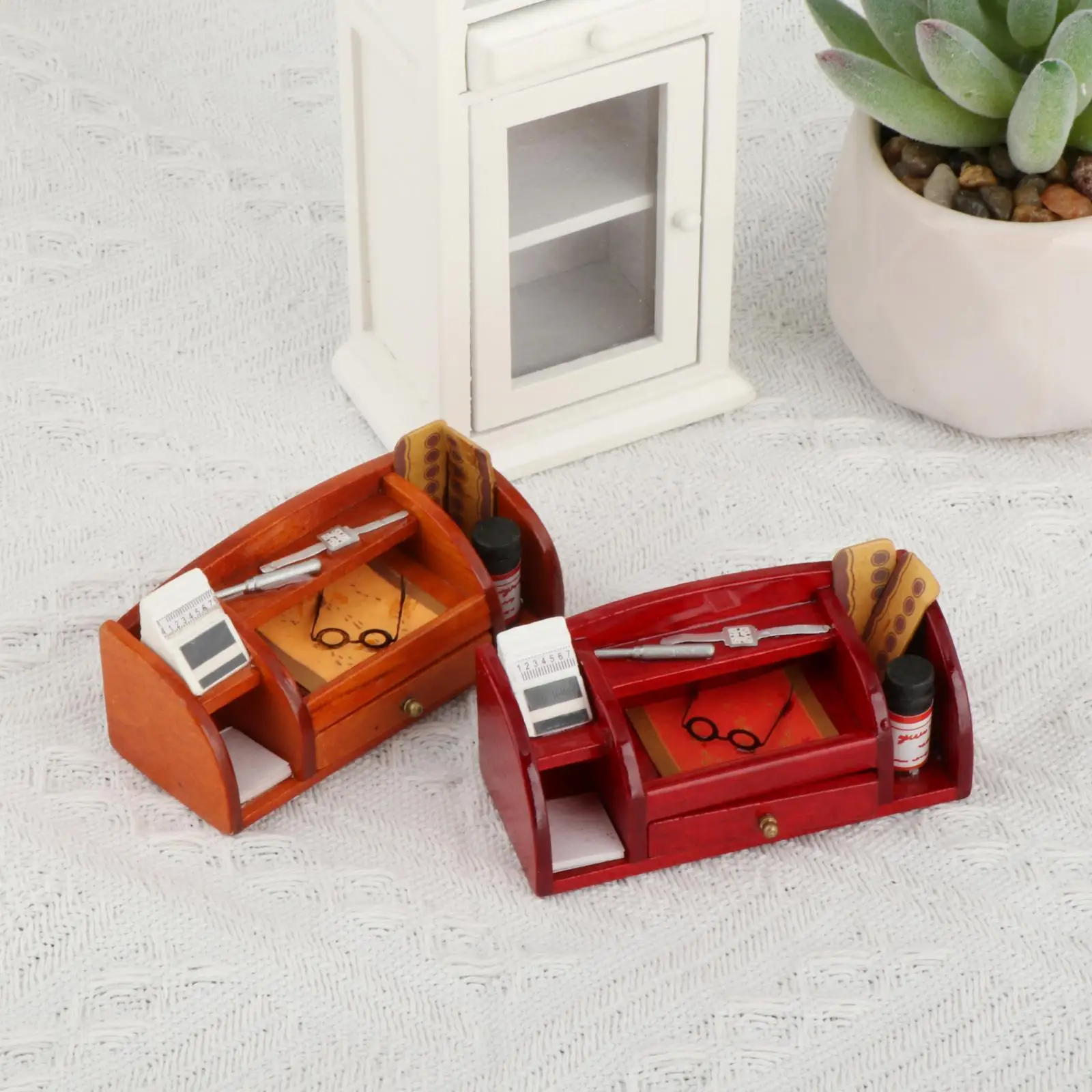 1:12 Dollhouse Mini Office Supplies Rack Gift Furniture Toy Storage Container for Doll House Bathroom Kitchen Living Room Decor