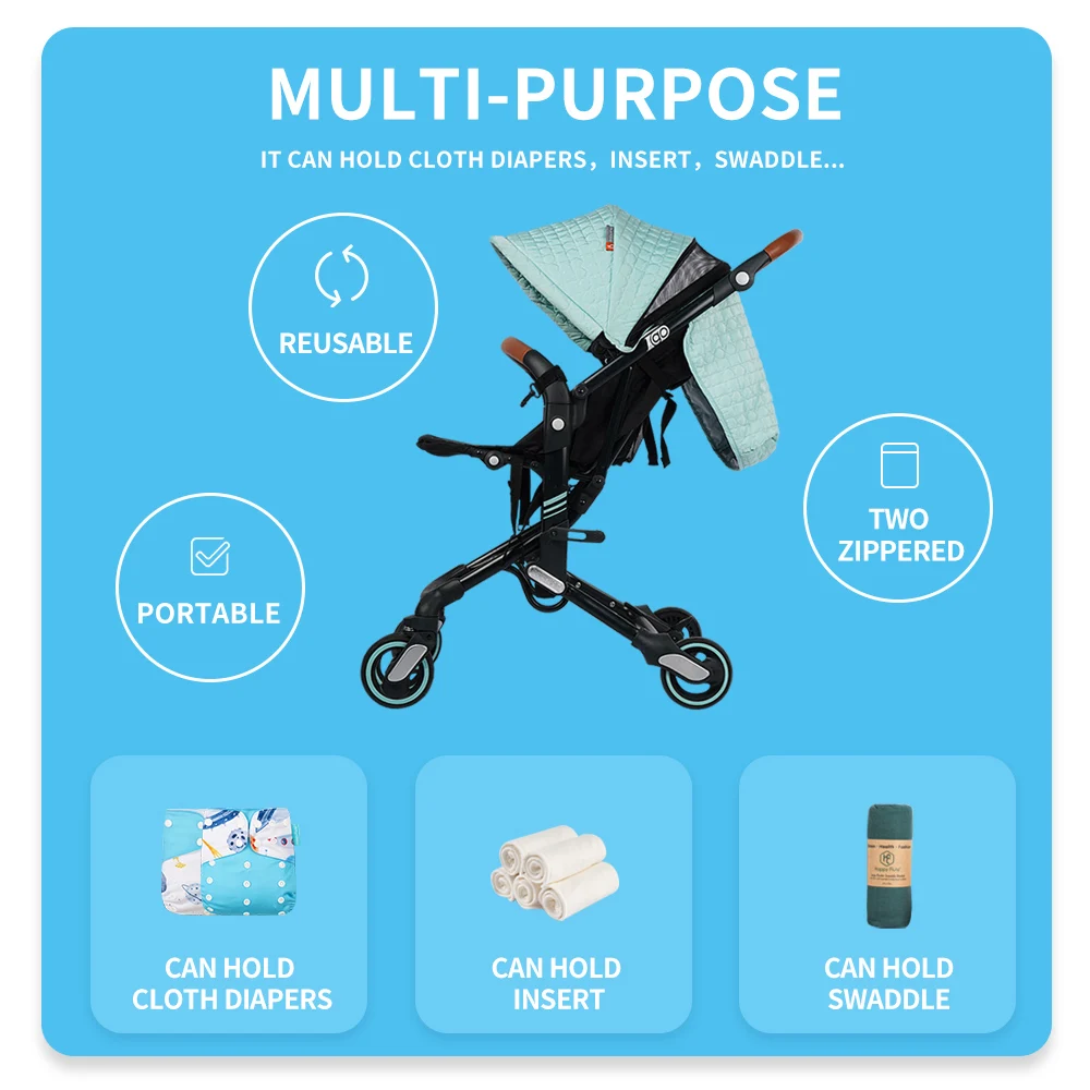 Elinfant Bolsa para pañales impermeable grande y portátil - imagen 3