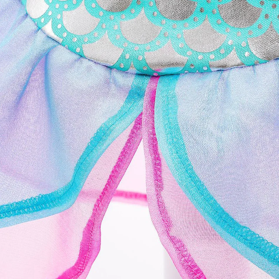 Vestido de sirena brillante elegante con alas delicadas para niña fiesta - imagen 5