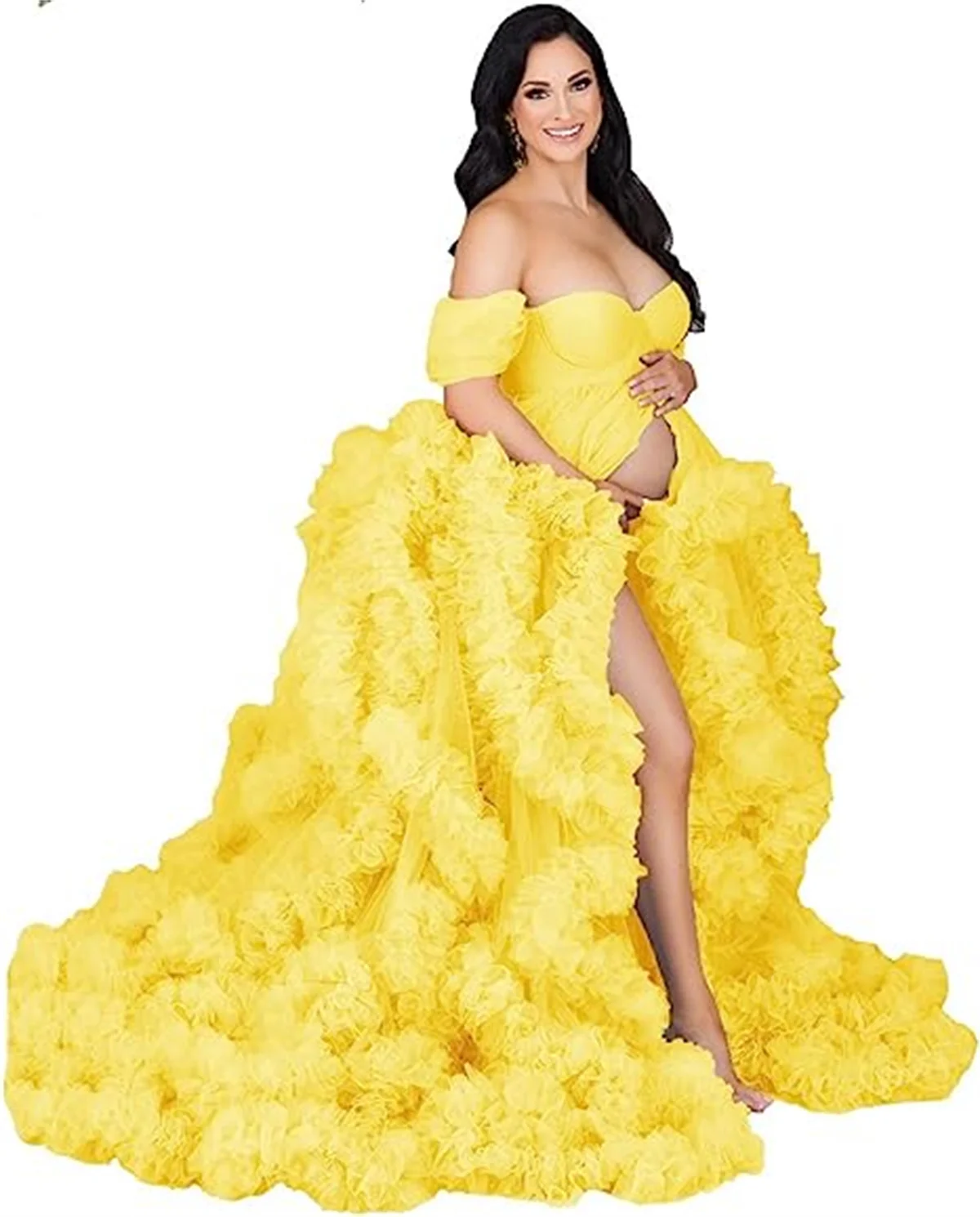 Vestido premamá de tul elegante y esponjoso - imagen 3