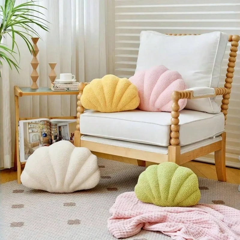 Almohada felpa en forma de concha para niños – Esponjosa y decorativa - imagen 5