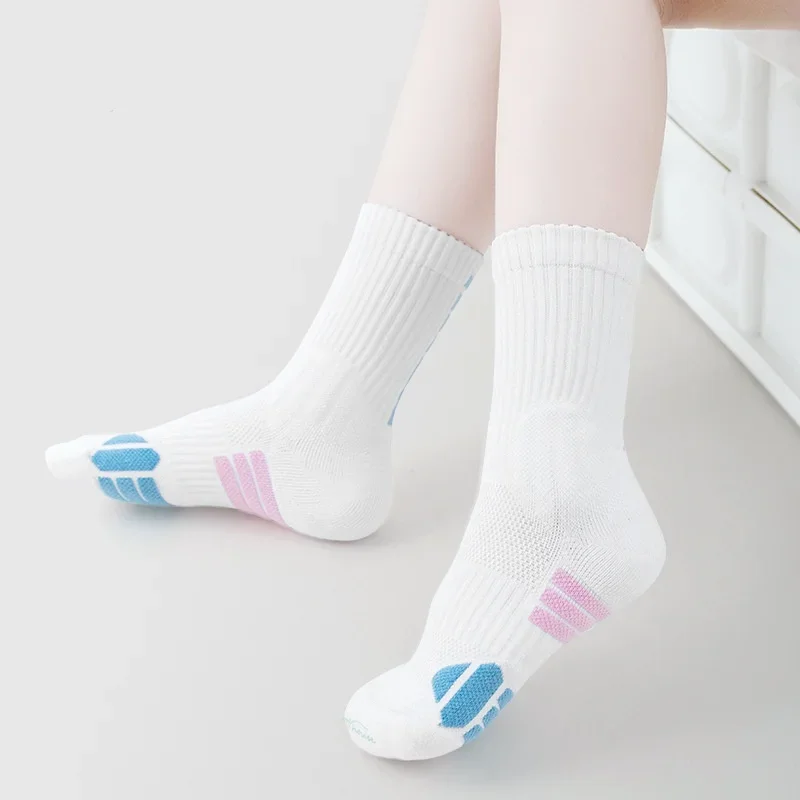 Calcetín deportivo para niño y niña, calcetín de algodón suave, antideslizante, transpirable, Color sólido, para baloncesto, 1 par - imagen 5