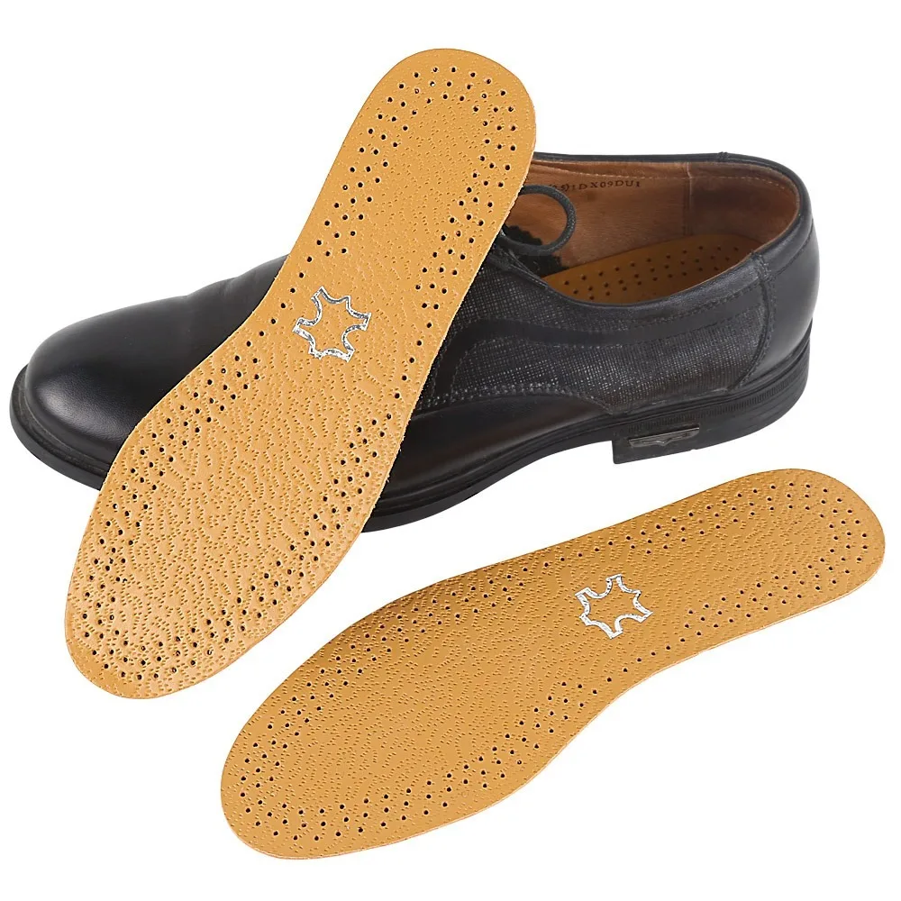 Plantillas de deporte con cojín de absorción de impacto para masaje, plantilla de inserción de suela, plantillas de cuero para zapatos, almohadillas transpirables de cuero de vaca para zapatos para hombres y mujeres - imagen 2