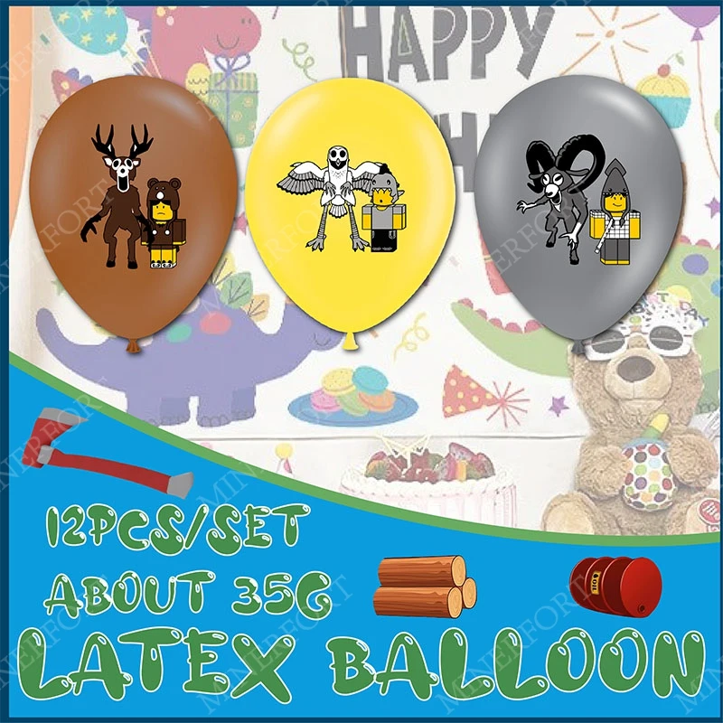 ROBLOX 99 noches en el bosque juego de globos de látex paquete de dibujos animados niños para cumpleaños suministros de baño de bebé decoración Halloween - imagen 3